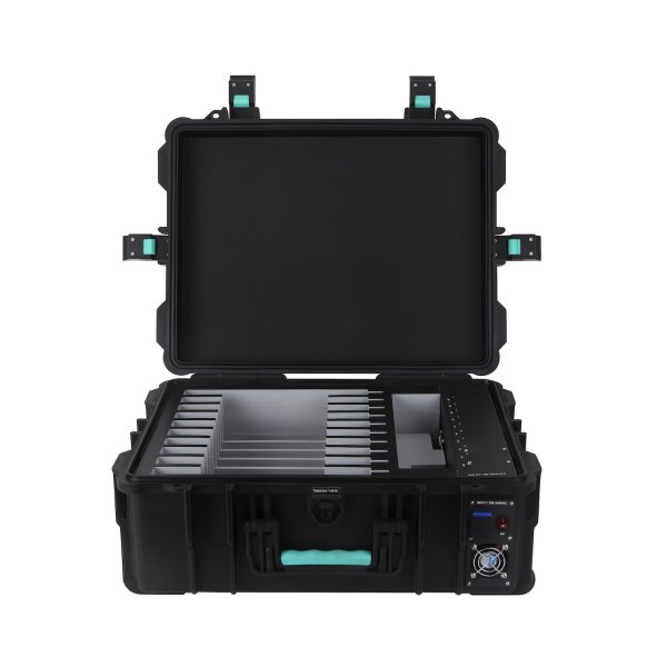 DEQSTER KT10C USB-C Tablet-Koffer (2. Gen.) für 10 iPads oder Tablets mit integr. USB-Lademodul mit 